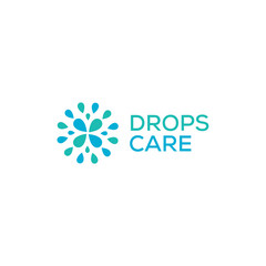 A minimalist round logo with a water drop motif, representing care and innovation for wellness and health brands.