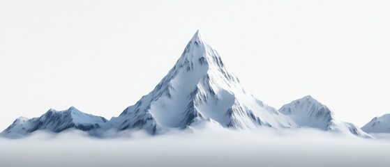 Fototapeta premium Snow-capped mountains peak above the clouds. AI.