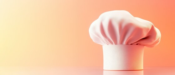 Stylish Chef Hat with Soft Fabric Against Warm Gradient Background