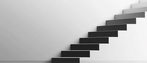 Obraz premium Modern Minimalist Staircase Design with Black and White Contrast