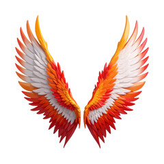 Obraz premium Artistic Illustration of Angel Wings with Feather Details transparent Background