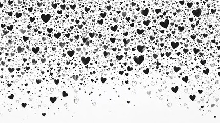 Obraz premium Black and Gray Hearts Falling on White Background