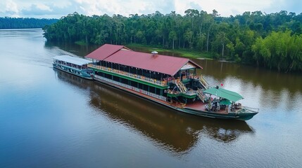 Fototapeta premium Kinabatangan River in Sandakan: A Wildlife Haven