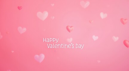 A cheerful and vibrant message to celebrate love on Valentine's Day amidst a sea of hearts