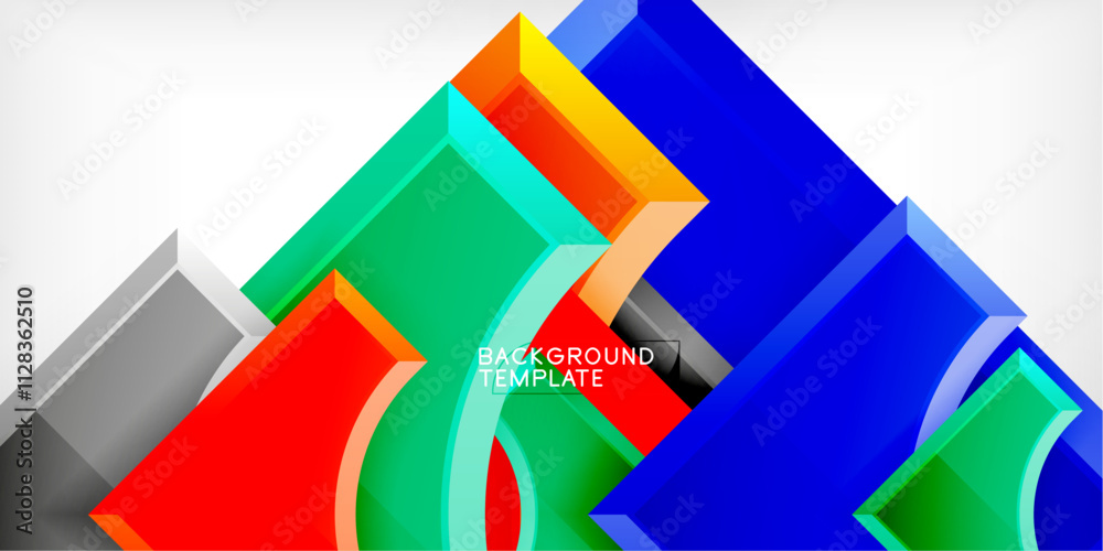 Poster Geometric design abstract background - circles and triangles