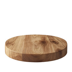 Wooden podium on transparent background, a wood product display stand mockup, 3D rendering