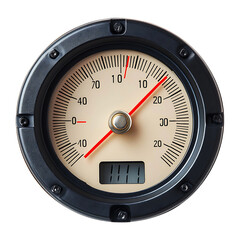 Precision current tester with dial and screen isolated on transparent background