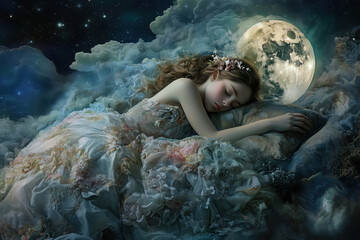Abstract and surreal depiction of dreaming. 