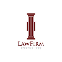 Creative Pillar Law Concept Logo Design Template
