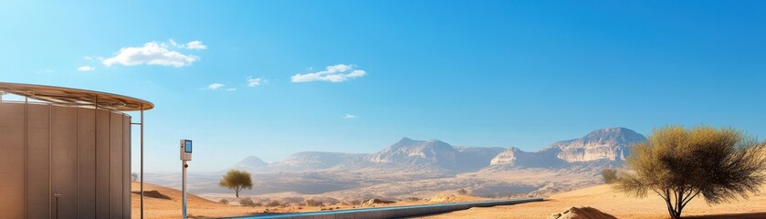 Advanced recycling station efficiently converting wastewater into clean, sustainable resources for the community.