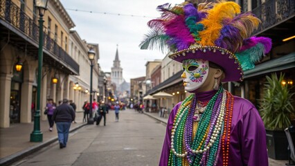Fototapeta premium Alls mannequin-with-mardi-gras-apparel-in-New Orleans.