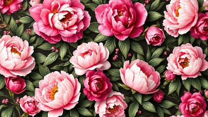 Fototapeta premium Elegant Pink Peony Floral Background for Wedding Invitations and Greeting Cards