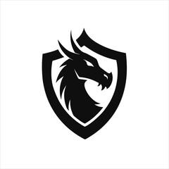 Dragon Head Shield Silhouette Vector for Unique Projects