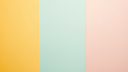 Obraz premium A minimalist image featuring three vertical panels in yellow, mint green, and pink.