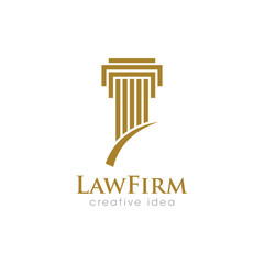 Creative Pillar Law Concept Logo Design Template
