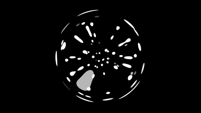 Abstract thin liquid circle in infinite rotation. Holographic backdrop in wave style. Swirl colors. Seamless loop animation. 