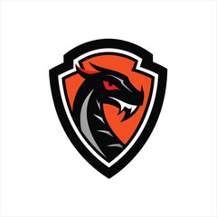 Puff Adder Head Shield Silhouette Mascot Logo Design