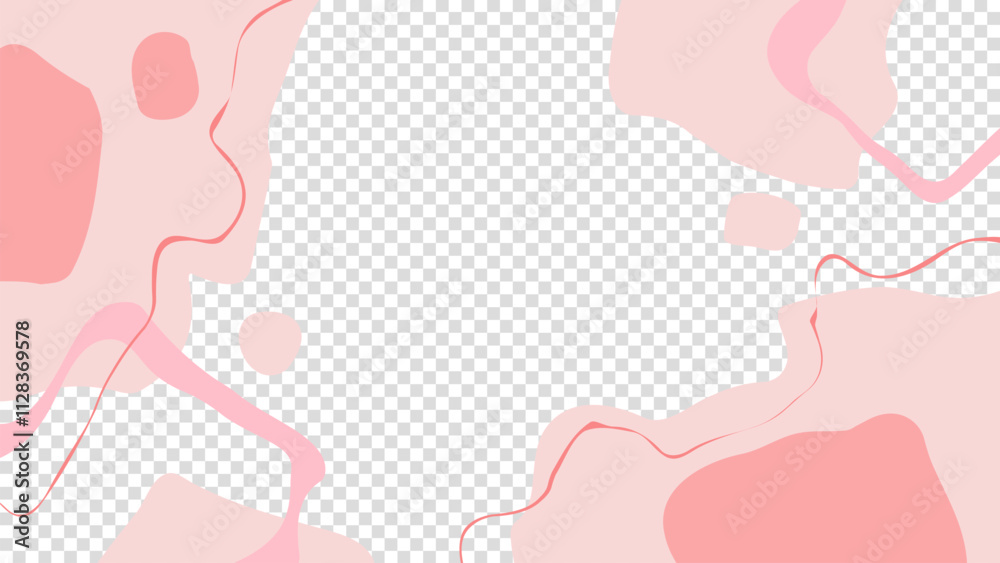 Poster pink colored shapes and lines overlay. transparent background. abstract background for happy valenti