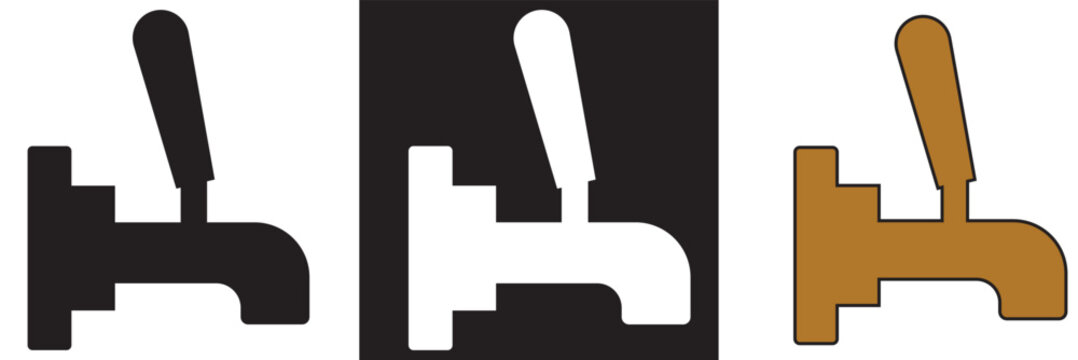 Beer tap icon . Vector illustration. isolated on white and black background. EPS 10