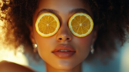 Golden Glow: A Close-Up of Beauty Through Lemons