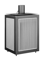 Modern Freestanding Metal Stove with Glass Front for Efficient Heating