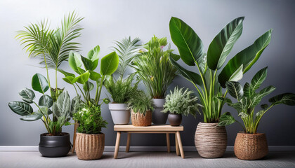 Fototapeta premium Indoor plants in studio