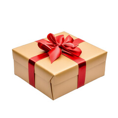 Obraz premium Elegant Gift Box with Red Ribbon, Present Surprise, Festive Occasion