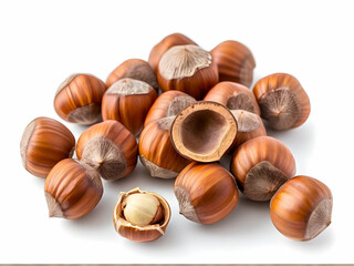 Obraz premium hazelnuts isolated on white background