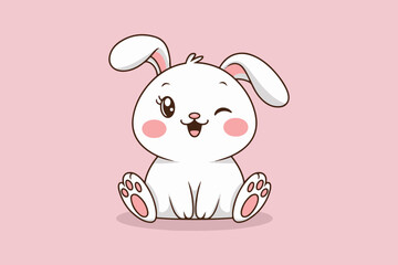 Charming Bunny with a Smile vector