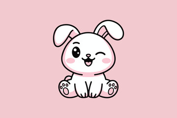 Charming Bunny with a Smile vector