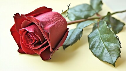 Elegant Red Rose on Soft Background