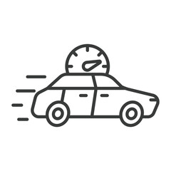 Fast car speed icon in line design. Fast, car, speed, vehicle, acceleration, motion, rapid on white background vector. Fast car speed editable stroke icon