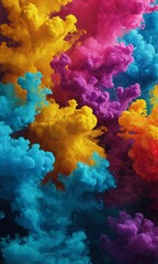 Colorful, Dynamic Cloud-like Formations Rising from Water Surfaces with Vivid and Ethereal Liquid Displays.