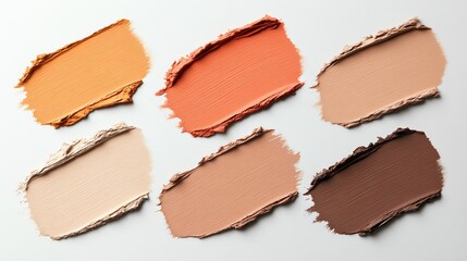 Fototapeta premium A closeup of body bronzer swatches on textured skin, under soft lighting
