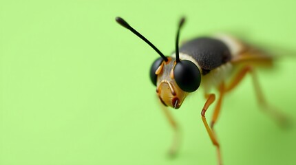 Fototapeta premium Macro Close-up of a Black & White Insect
