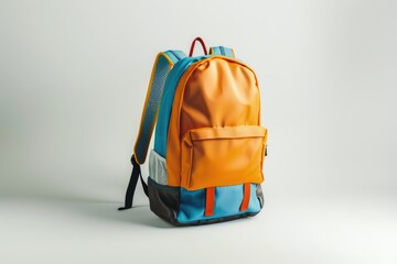 Childs school backpack on white background  backpack  Childs school backpack on white background