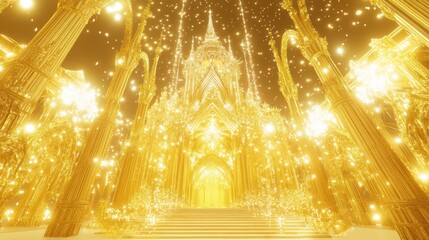 Obraz premium shimmering golden palace illuminated with sparkles