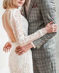 wedding couple in the studio