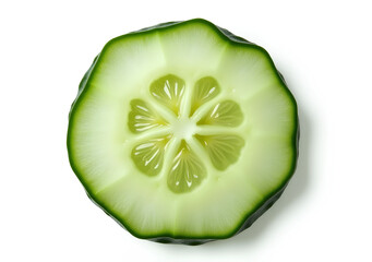 Ultra High quality and detailed image Slices of cucumber isolated on transparent white background