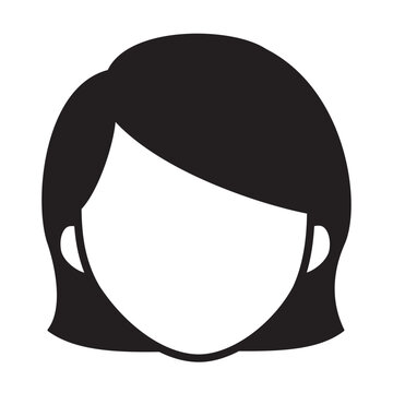 recommend clip art: 若い女性のシンプルな人物アイコンのイラスト　顔なし　黒　モノクロ