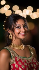 Fototapeta premium Radiant Indian Bride in Traditional Attire