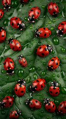 Obraz premium Ladybugs on Leaf