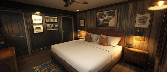 Cozy and Rustic Bedroom with Wooden Decor and Vintage Accents