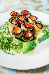 eggplant rolls on the Christmas table