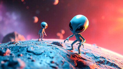 Alien in space planet , Generative ai illustration