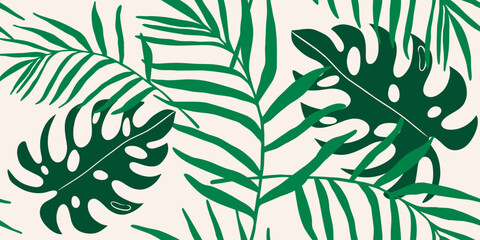 Modern exotic botanical pattern. Floral abstract contemporary seamless pattern. Hand drawn unique print.