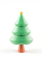 Fototapeta premium there is a green christmas tree with a star on top