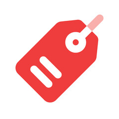 A simple blue pixelated tag shape design