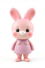 Obraz premium there is a pink toy with a bunny face and a pink dress