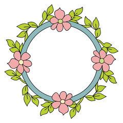 Watercolor Spring Blossom Floral Wreath Vector Art Illustration Design for Invitations, Crafts, and Seasonal Decor